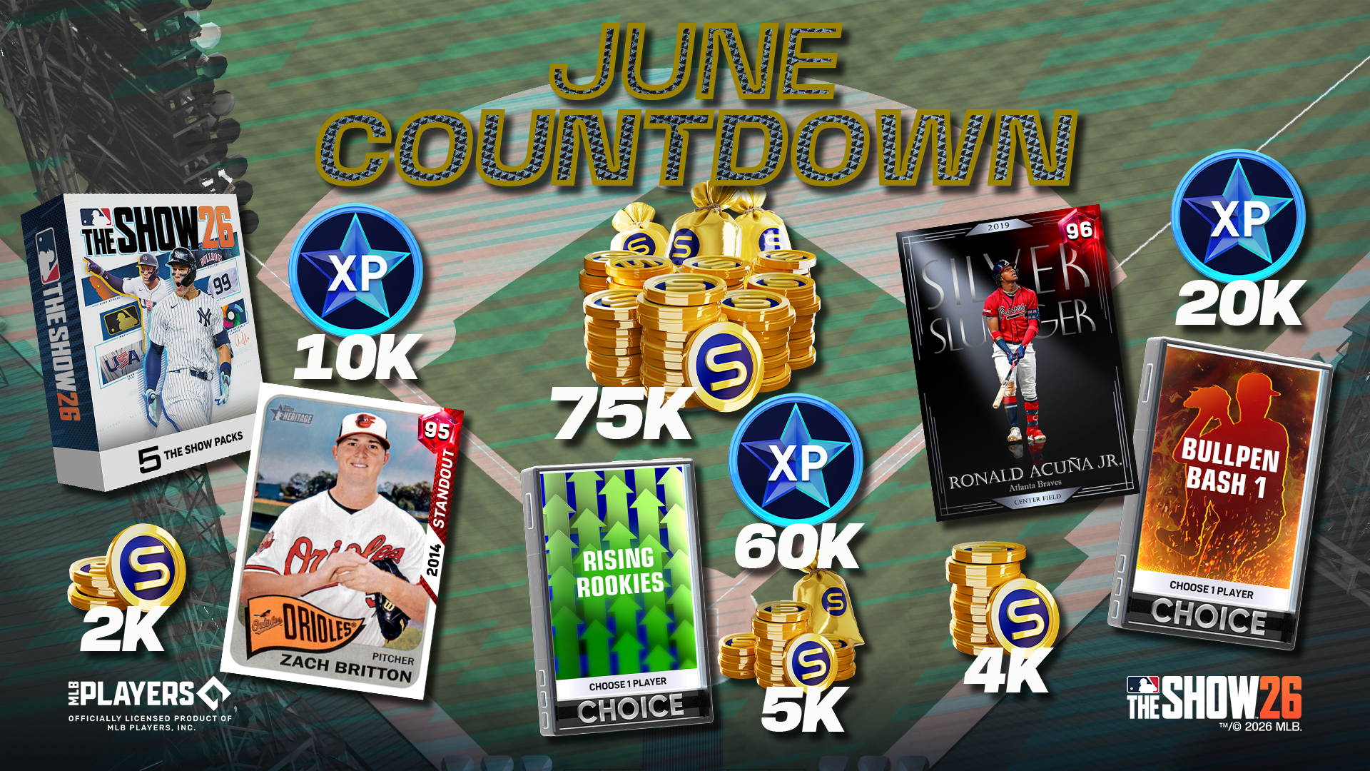 The clock is ticking in the June Countdown Program only available in MLB The Show 26